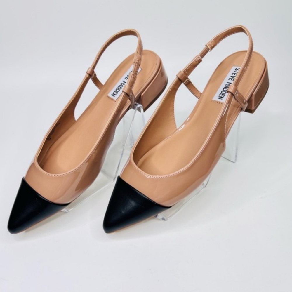 Steve Madden Allure Slingback Flats Two-Tone Cap Toe Size 9